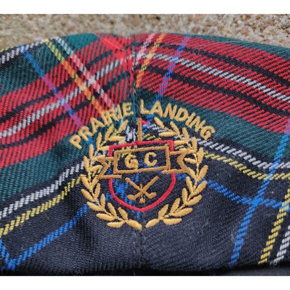 Prairie Landing Wool Plaid Golf Cap ? Scottish Tartan Newsboy Hat Beret NEW